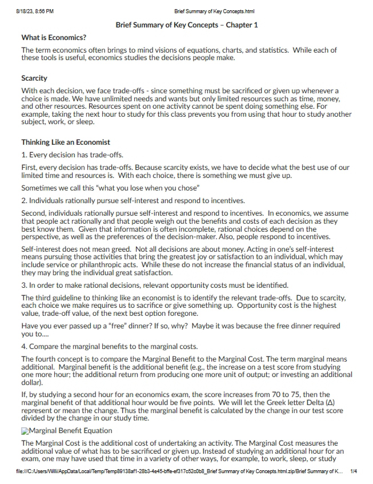 Brief Summary of Key Concepts in Consumer Decision Making