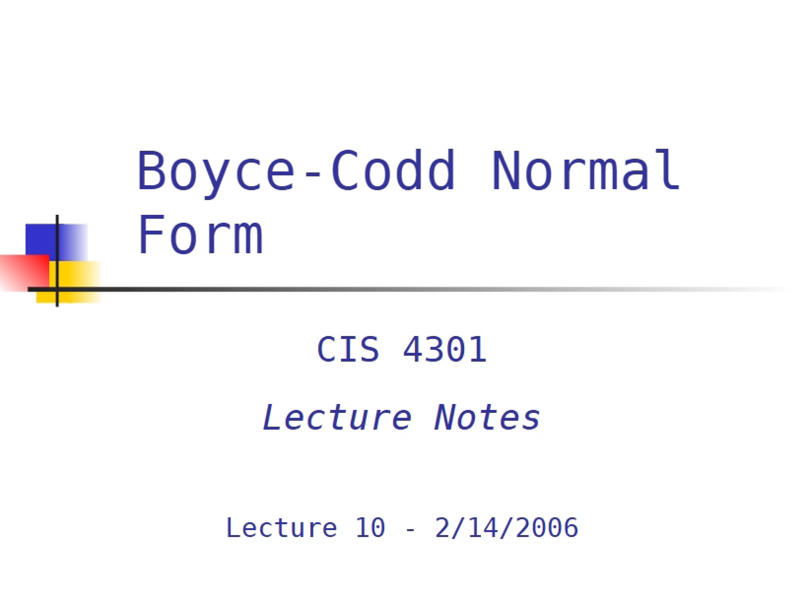 Normal Form Boyce-Codd