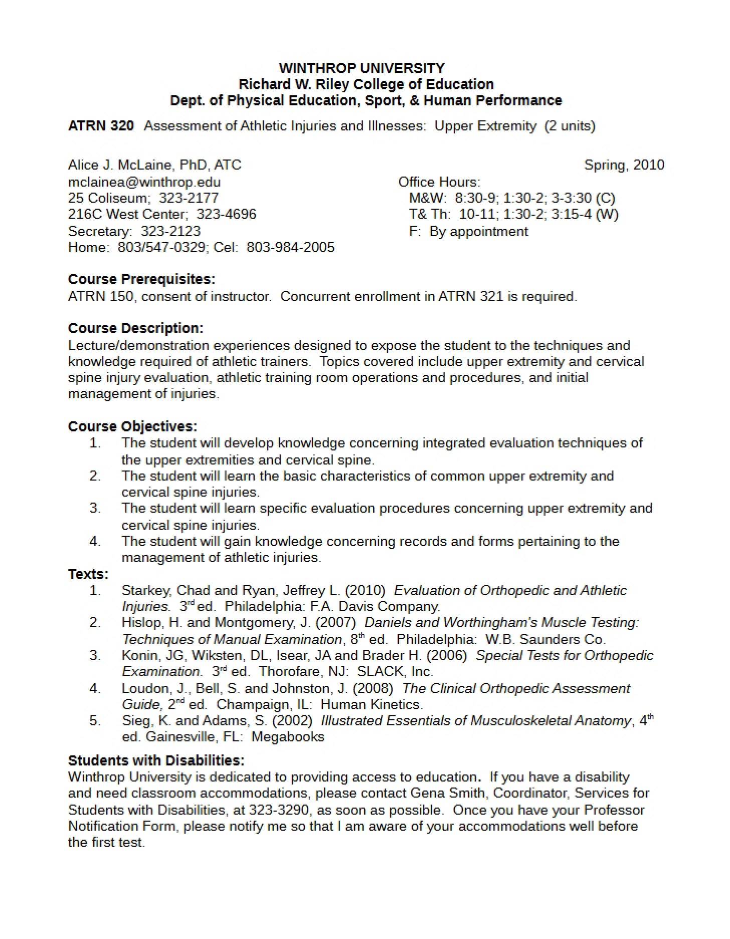 Class Syllabus