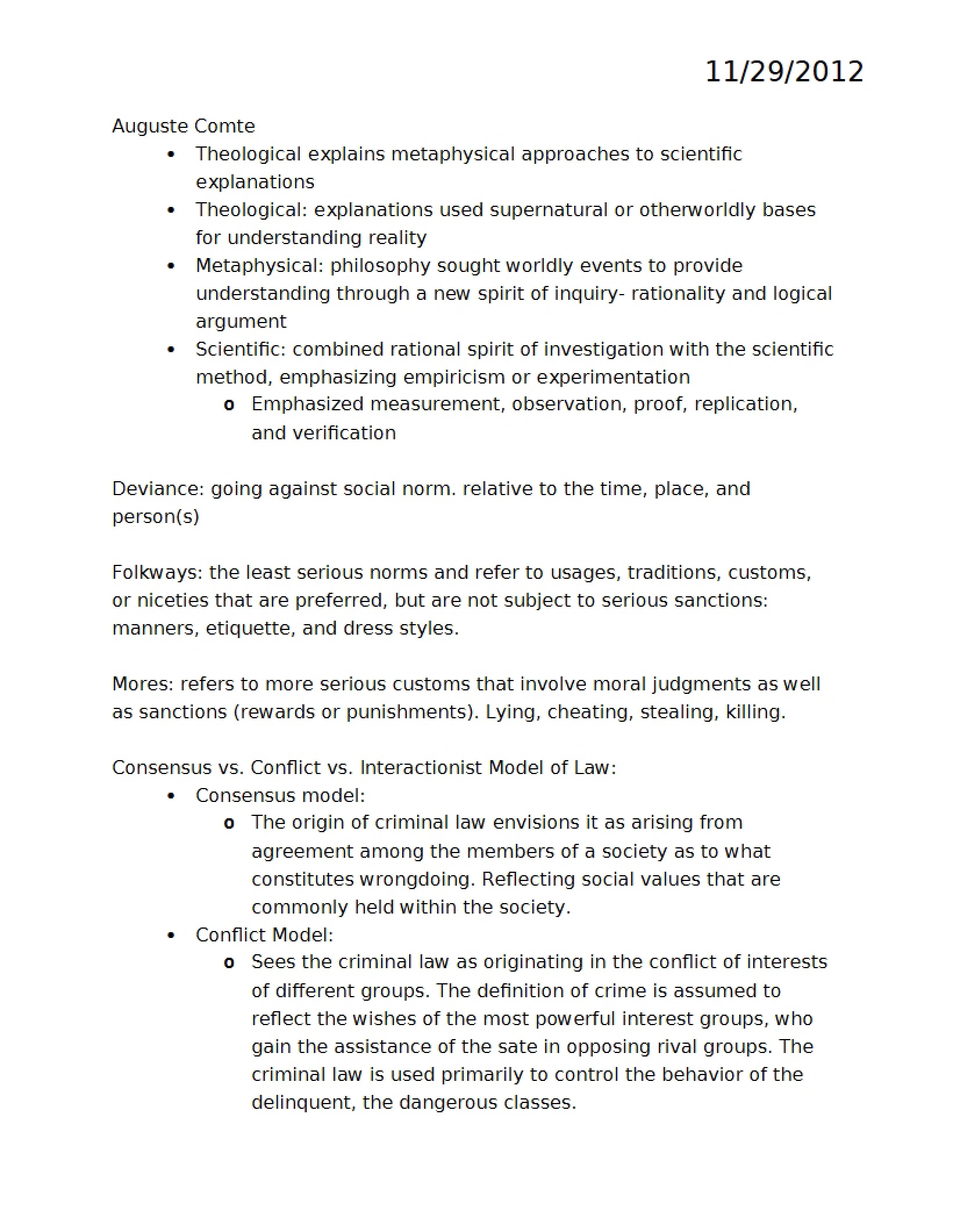 Compiled Notes from Criminology Lectures
