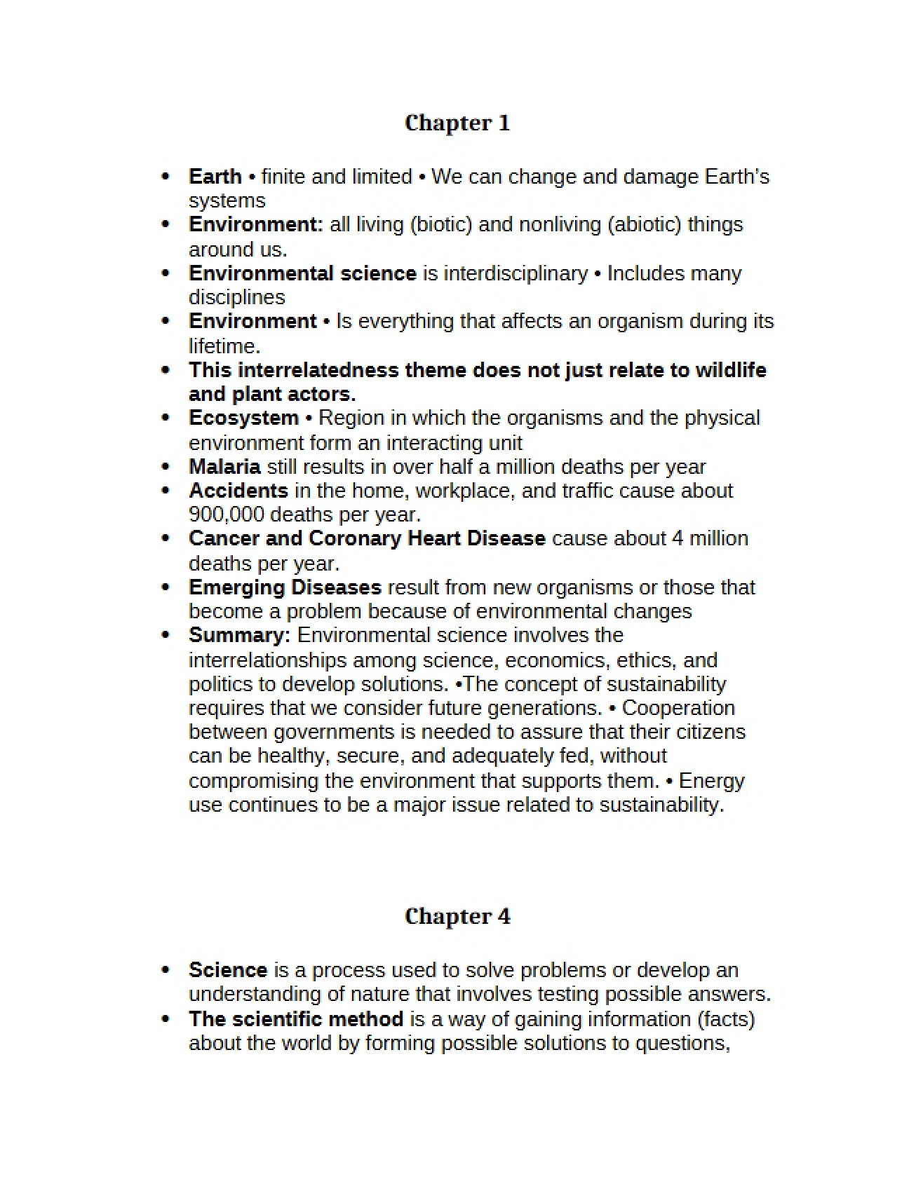 Environmental Science Chapter One