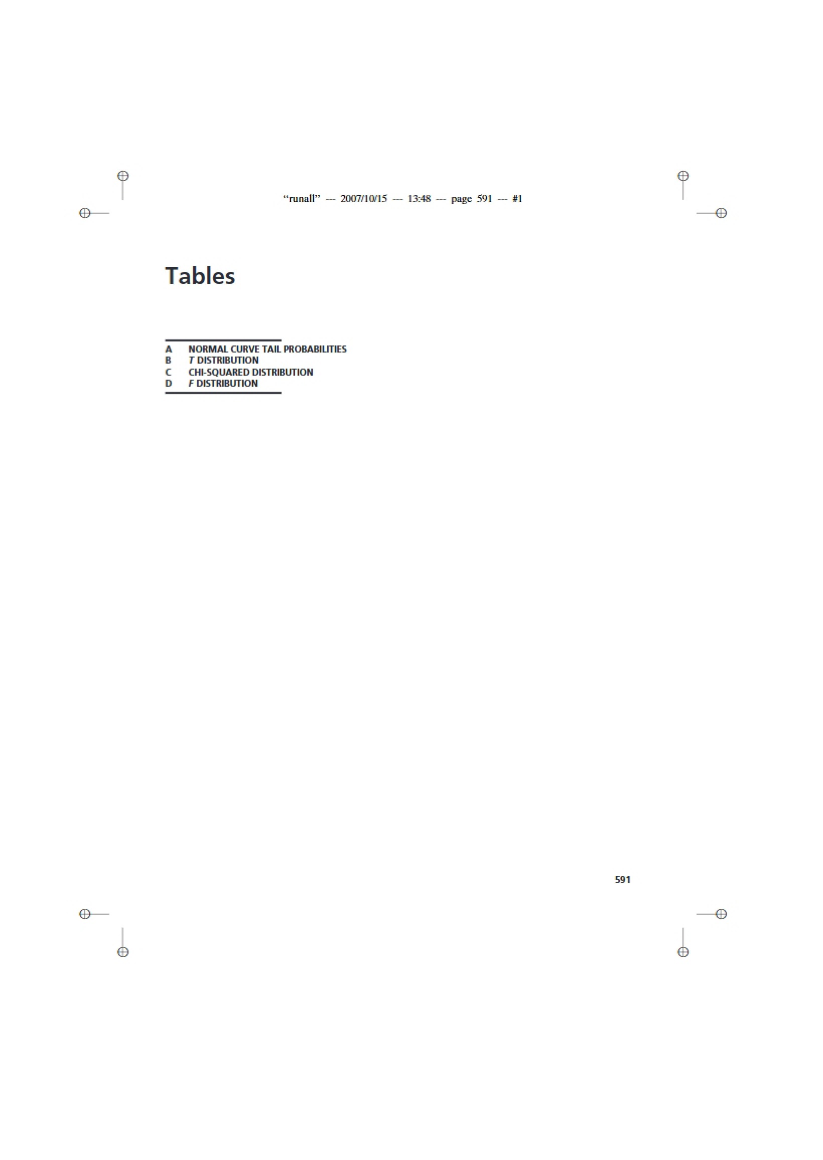Statistical Tables