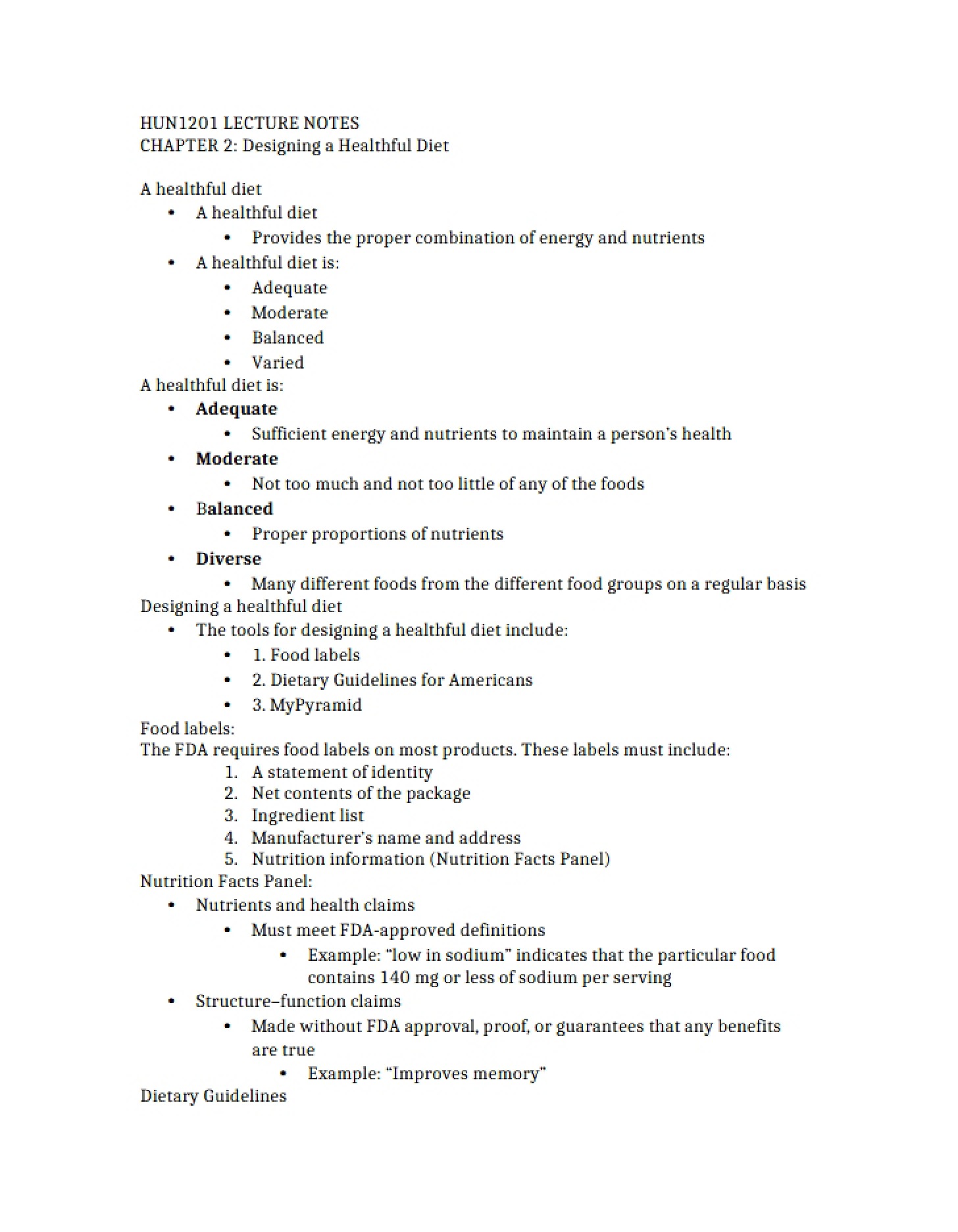 Nutritional Planning Frameworks Chapter 2
