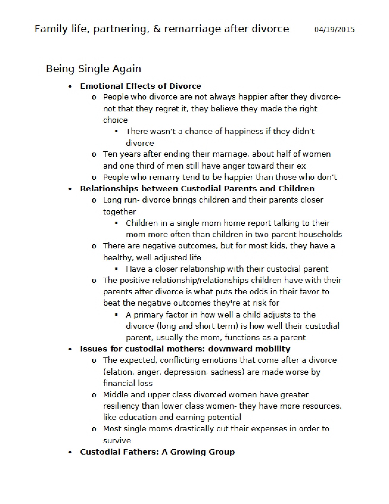 Experience of Being Single Again