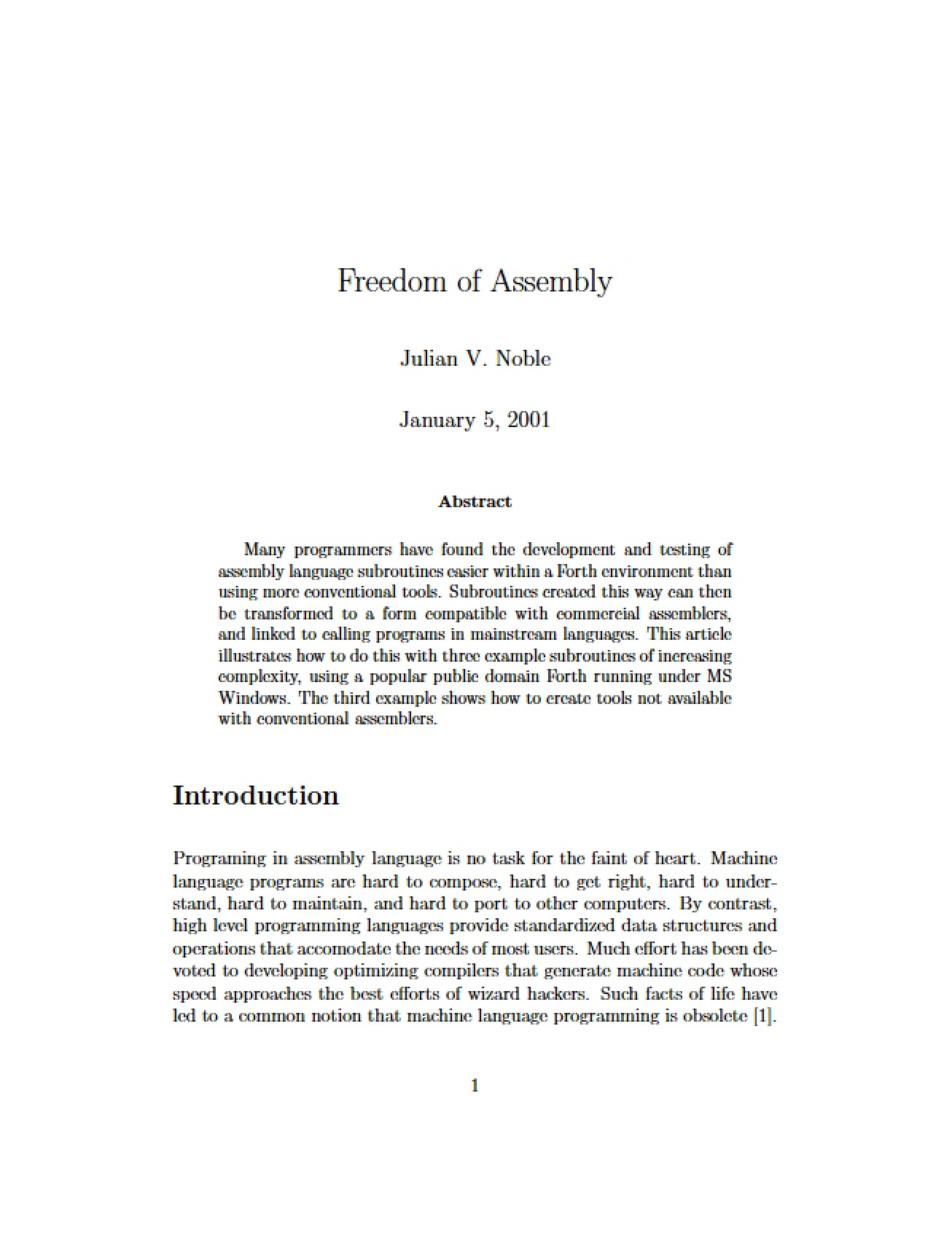Assembly Freedom