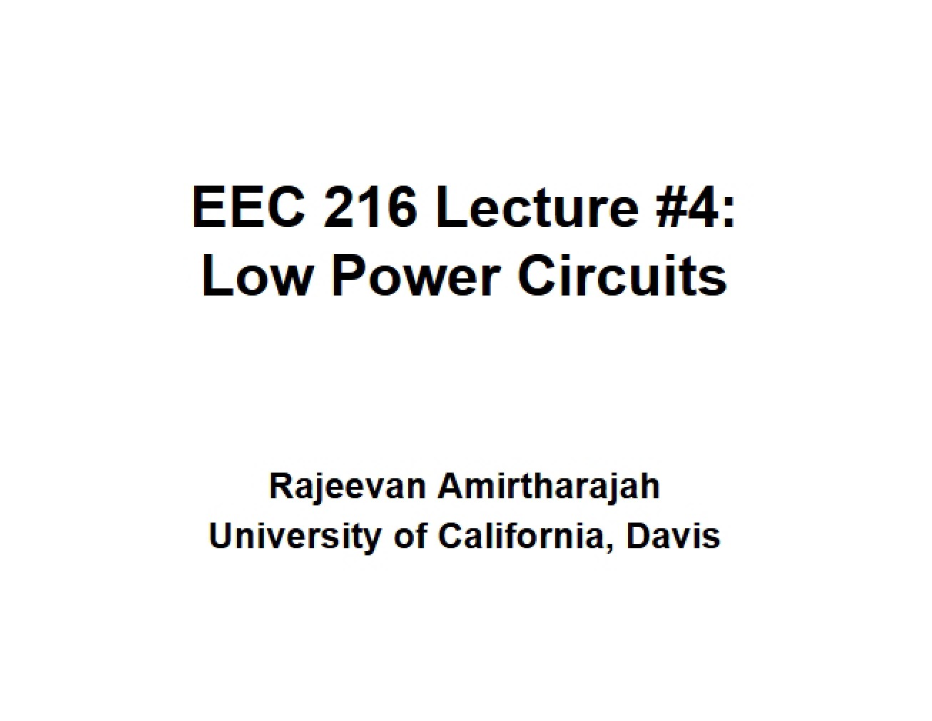 Circuits Low Power