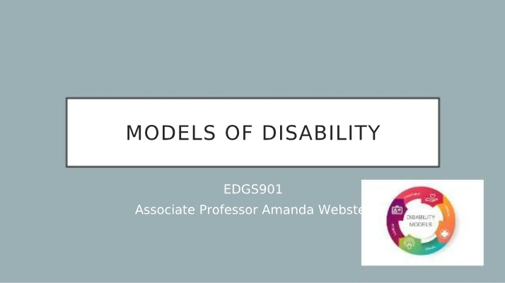 Disability Models