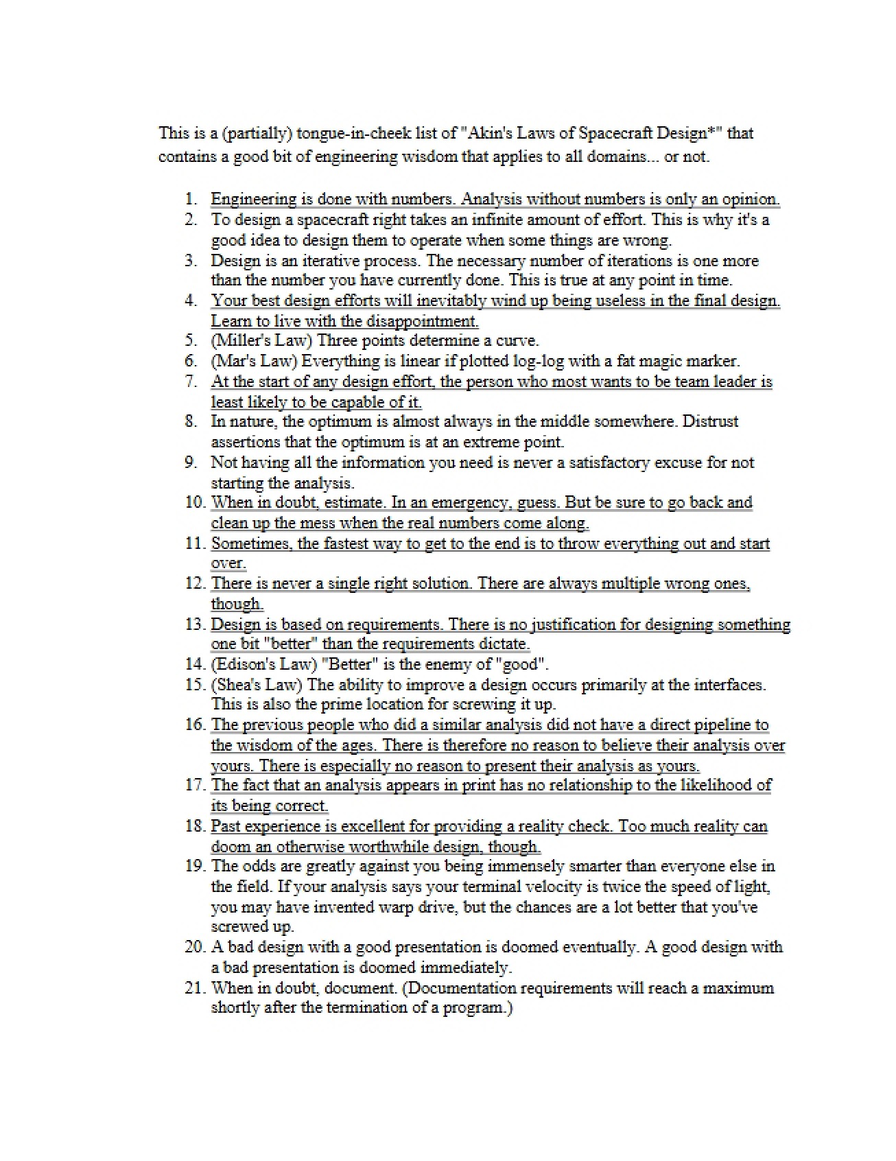 Engineering Laws