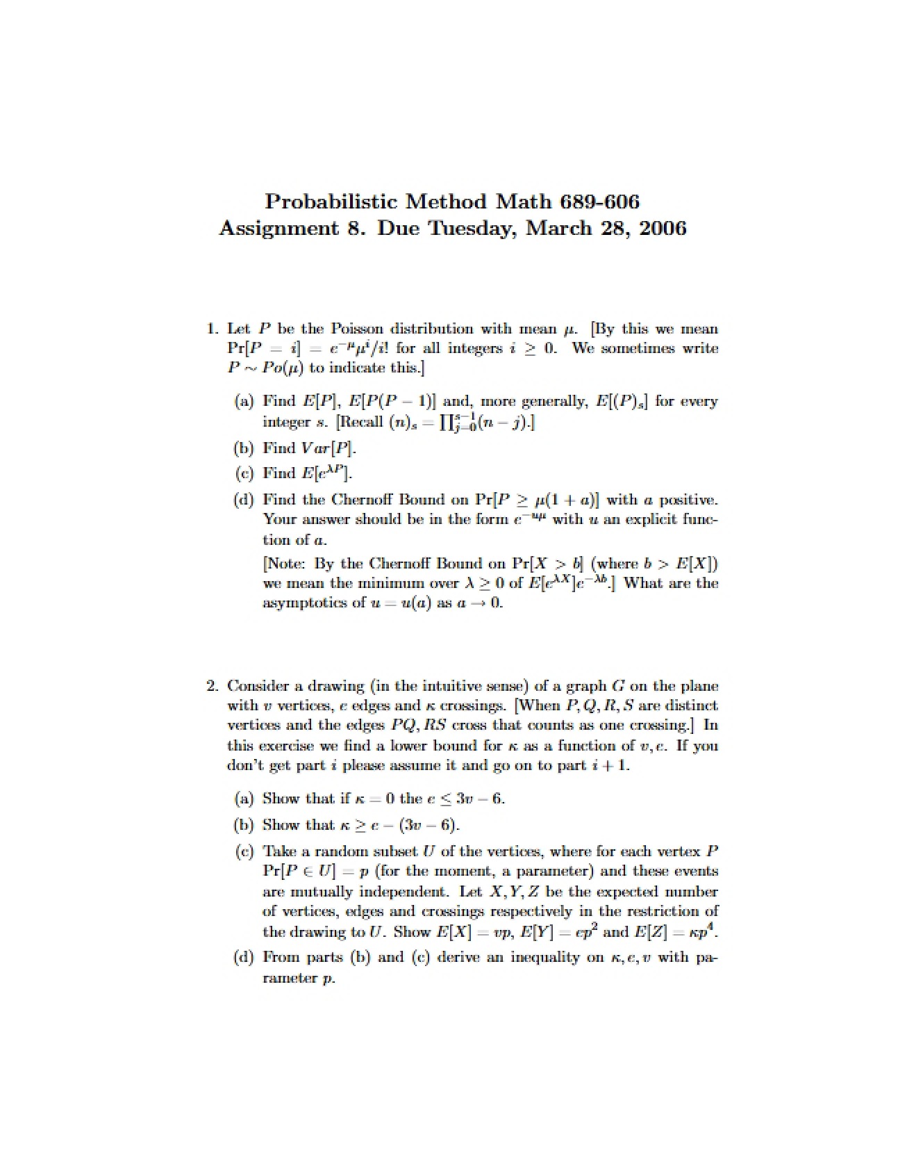 Problem Set Eight