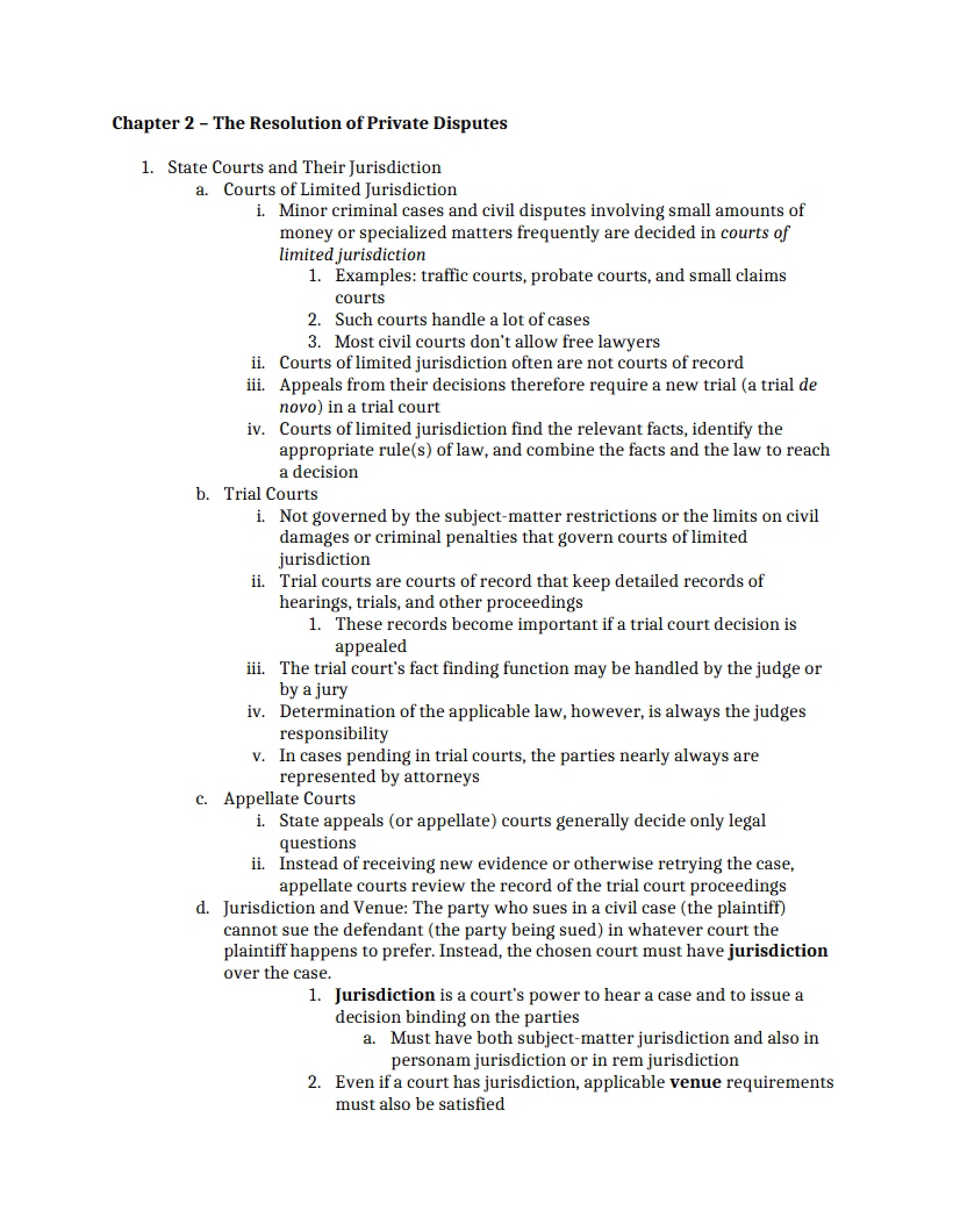 Private Disputes Resolution - Chapter 2