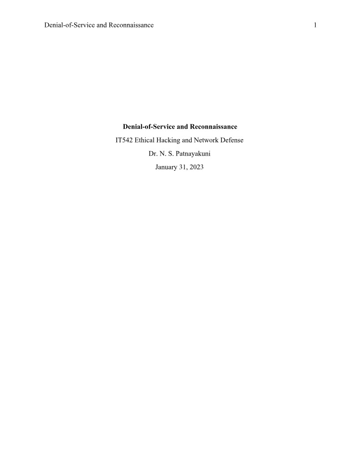 Lab - Denial-of-Service and Reconnaissance