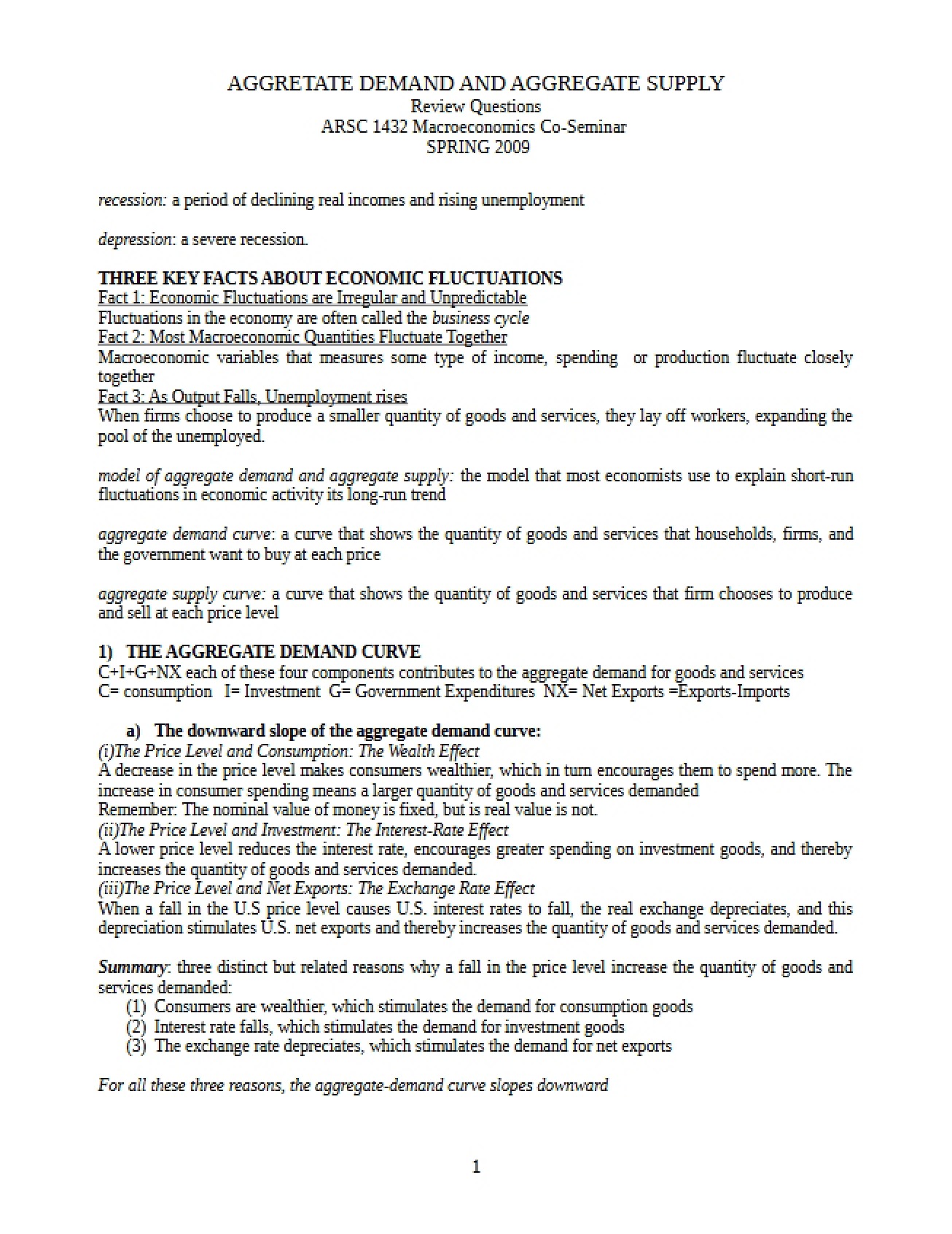 Overview of Aggregate Supply and Aggregate Demand