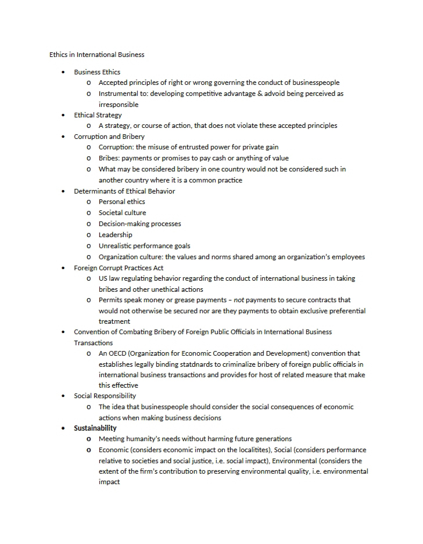 International Business Ethics