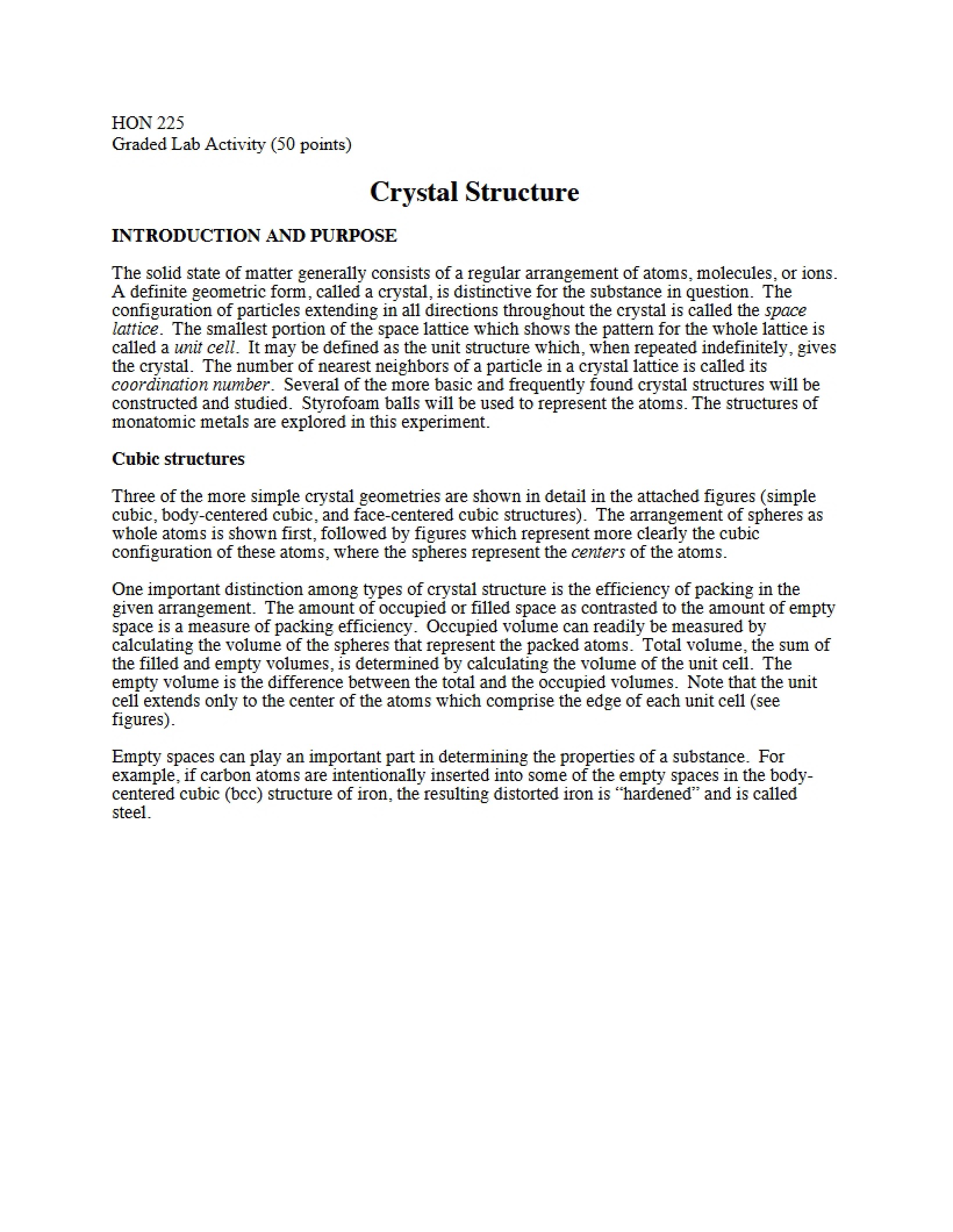 Structure of Crystals