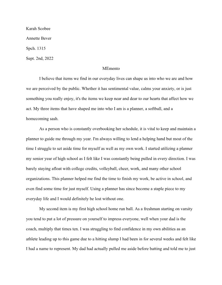 MEmento Karah Scobee Transcript