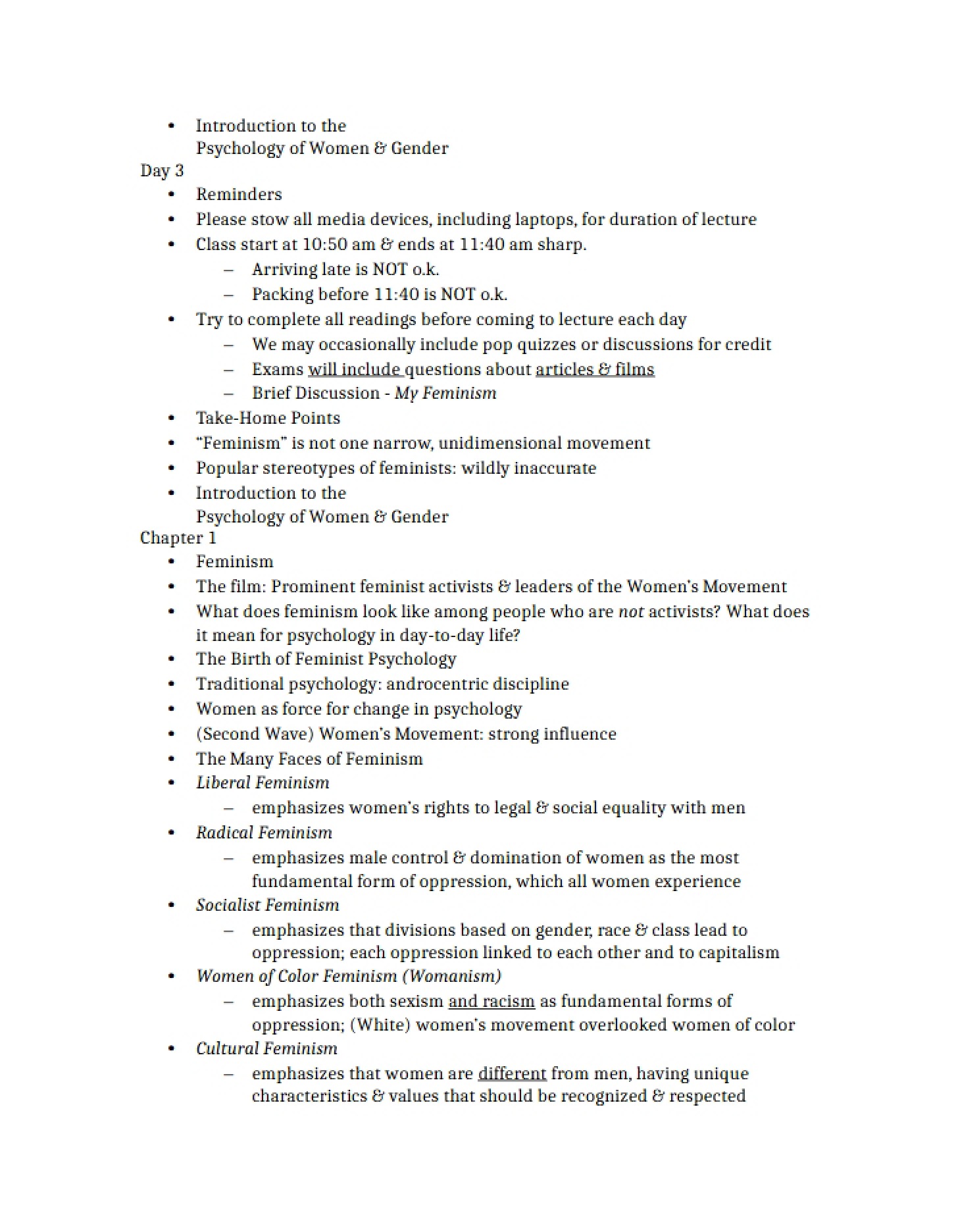 Part Three Psychology of Women
