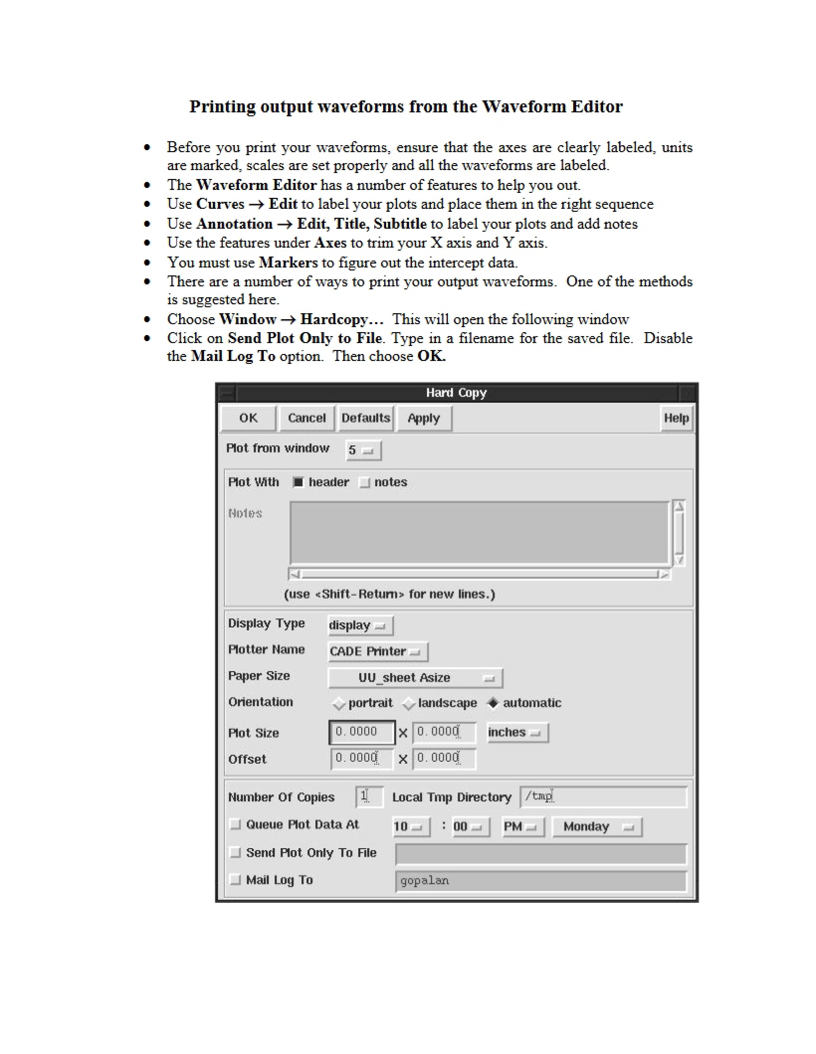 Editor for Waveforms