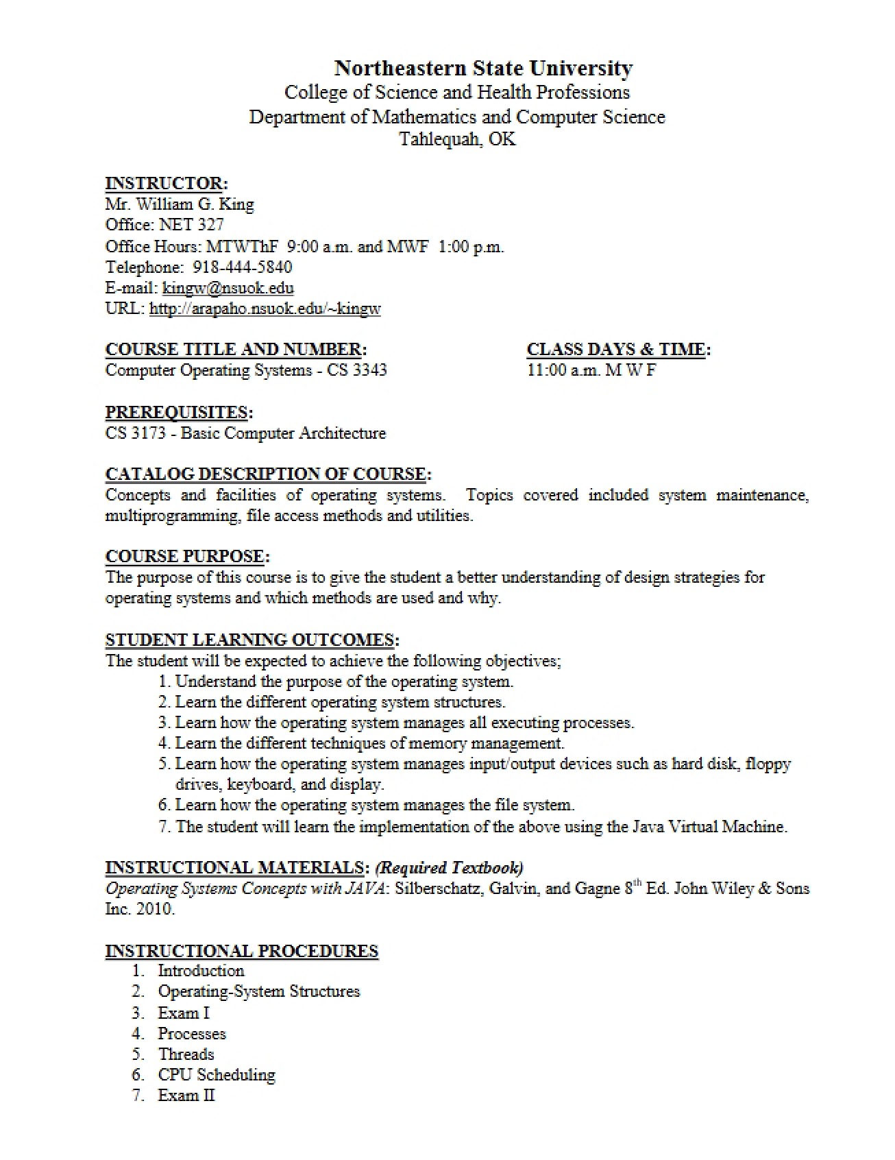 Basic Computer Architecture Syllabus