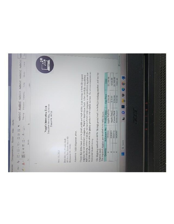 Order Confirmation - Nappi's Innovation Tech (2023)