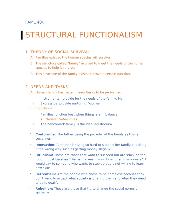 W09 FAML 400 Functionalism