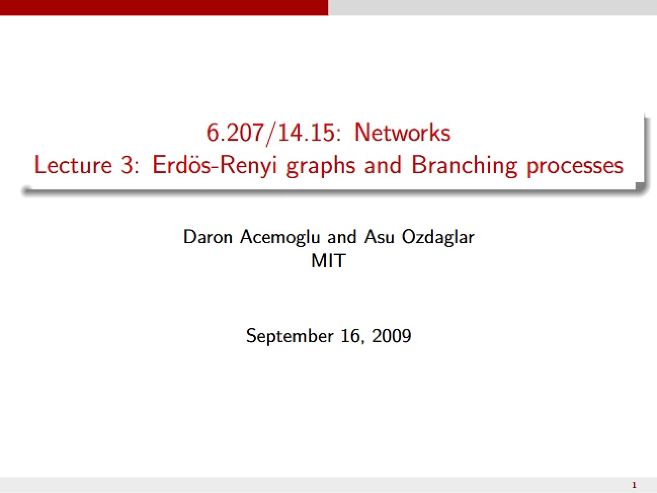 Branching Processes and Erdos-Renyi Graphs