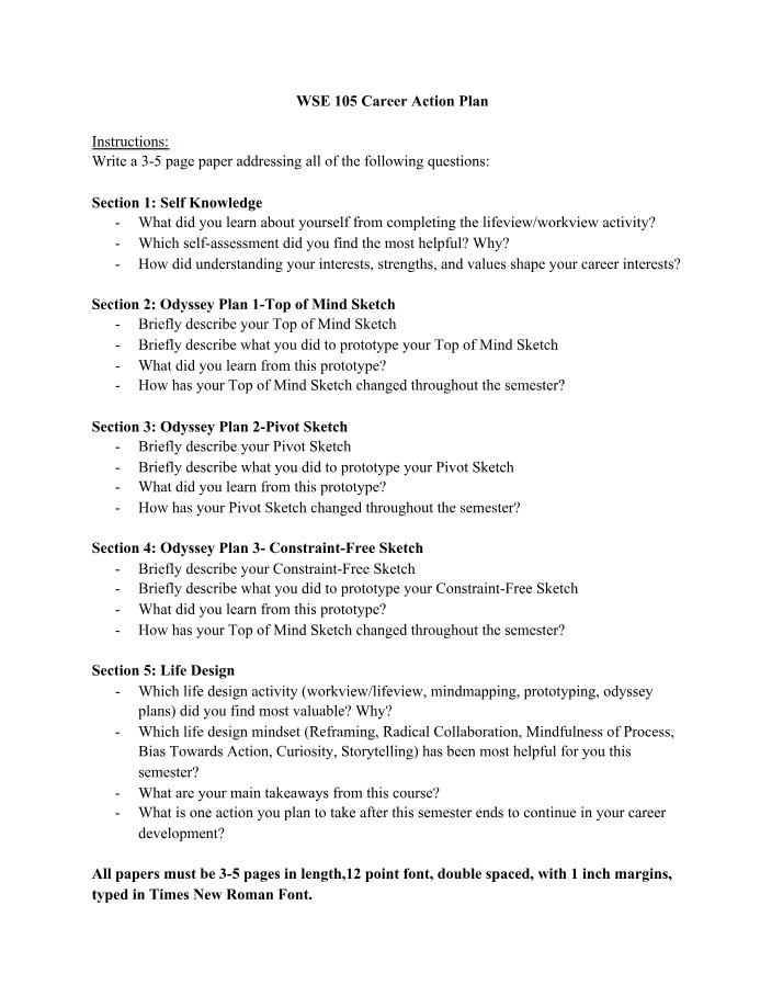 Assignment - Career Action Plan