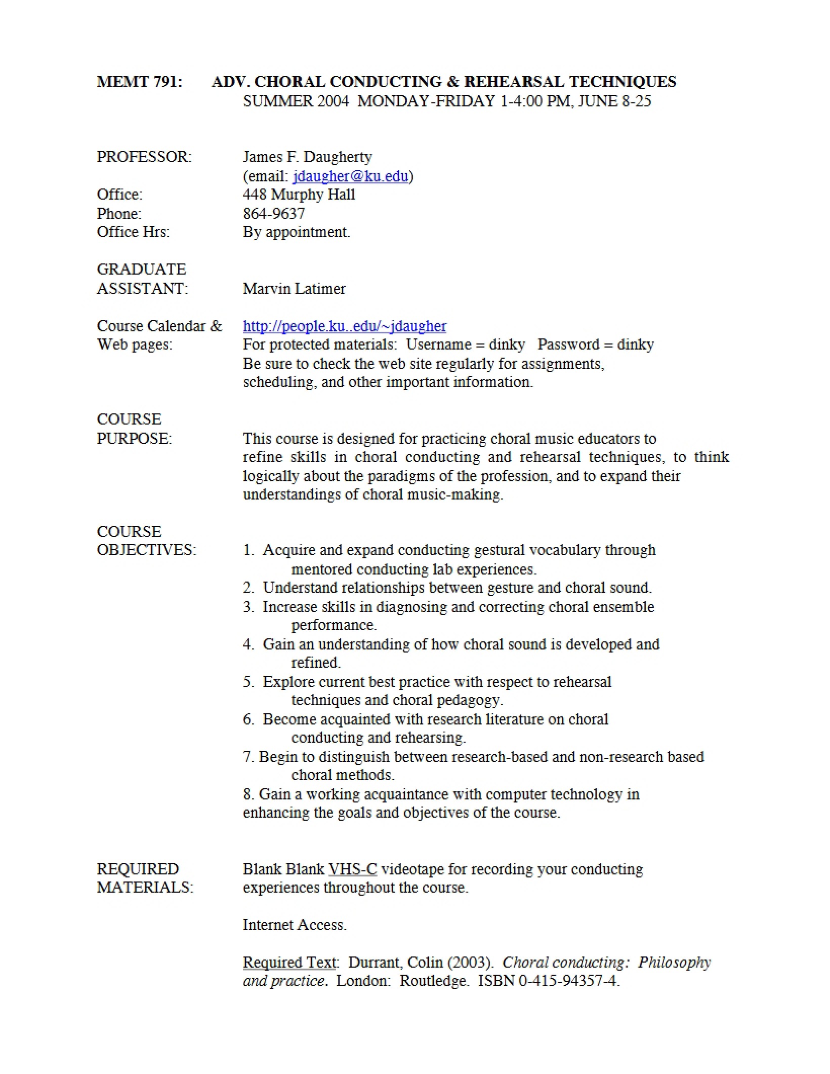Course Syllabus MEMT 791
