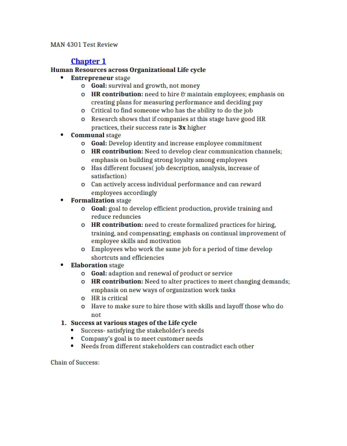 Organizational Life Cycle Human Resources