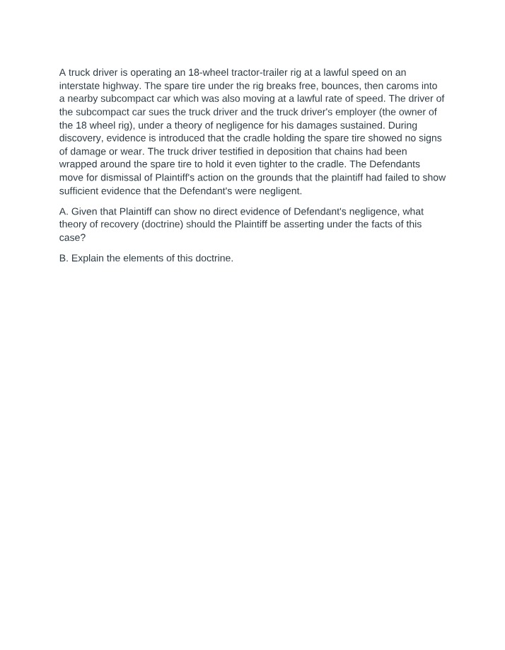 Case Study on Negligence Doctrine