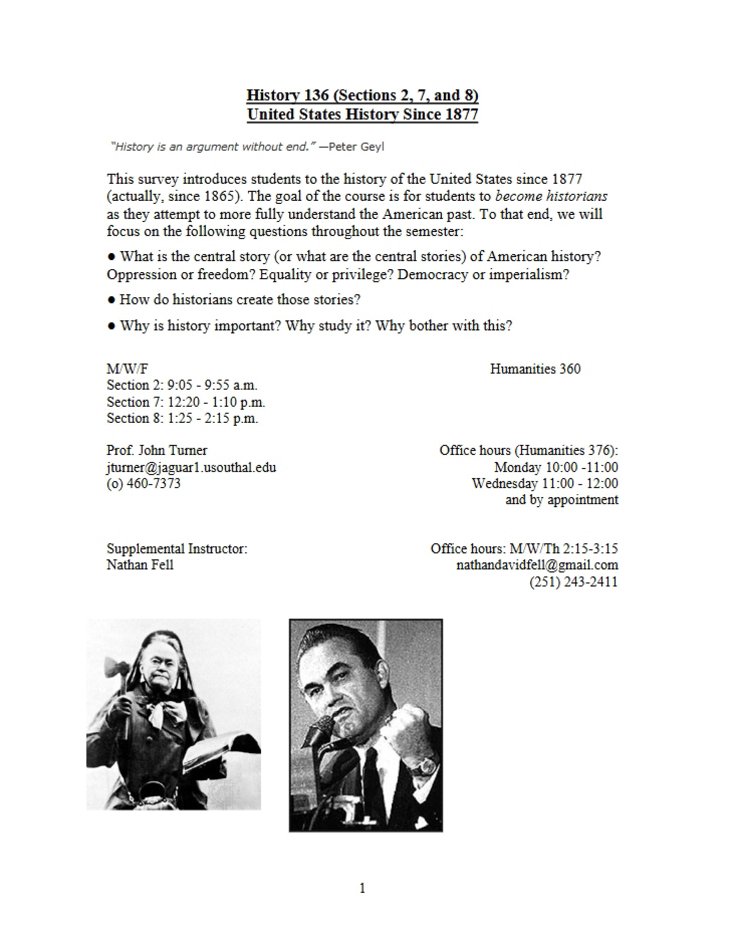 Course Syllabus for HY136