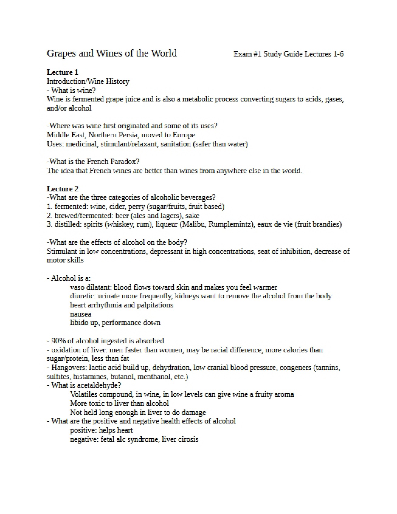 Guide 1 for Wine Study