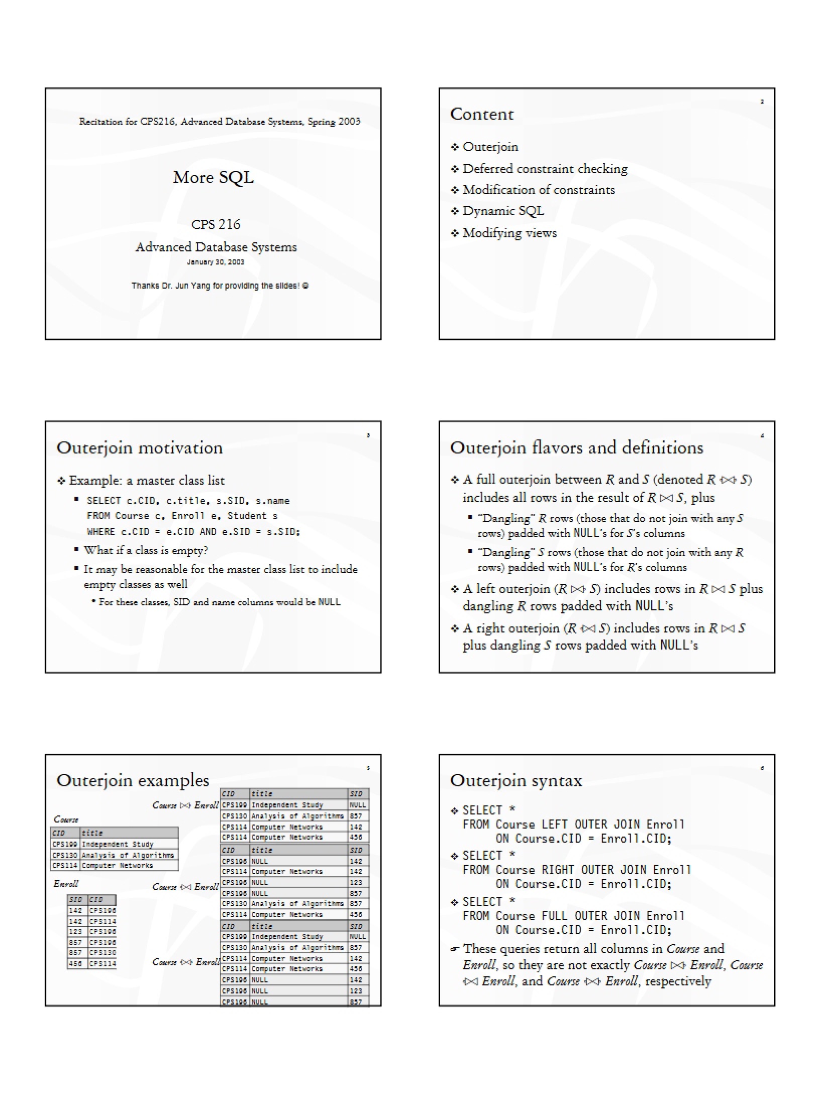 SQL Supplemental