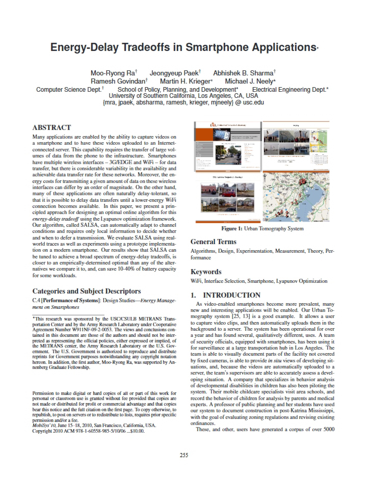Smartphone Apps Energy-Delay Tradeoffs