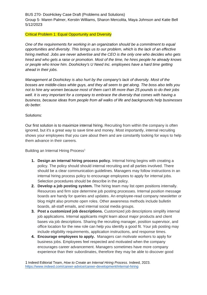 Doohickey Case Study Draft