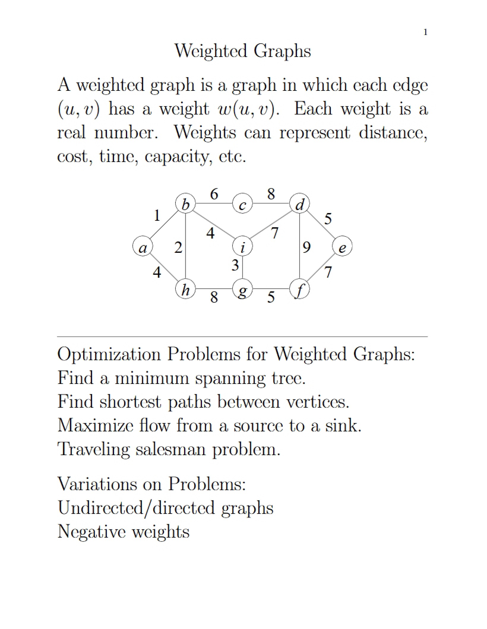 Graphs with Weights