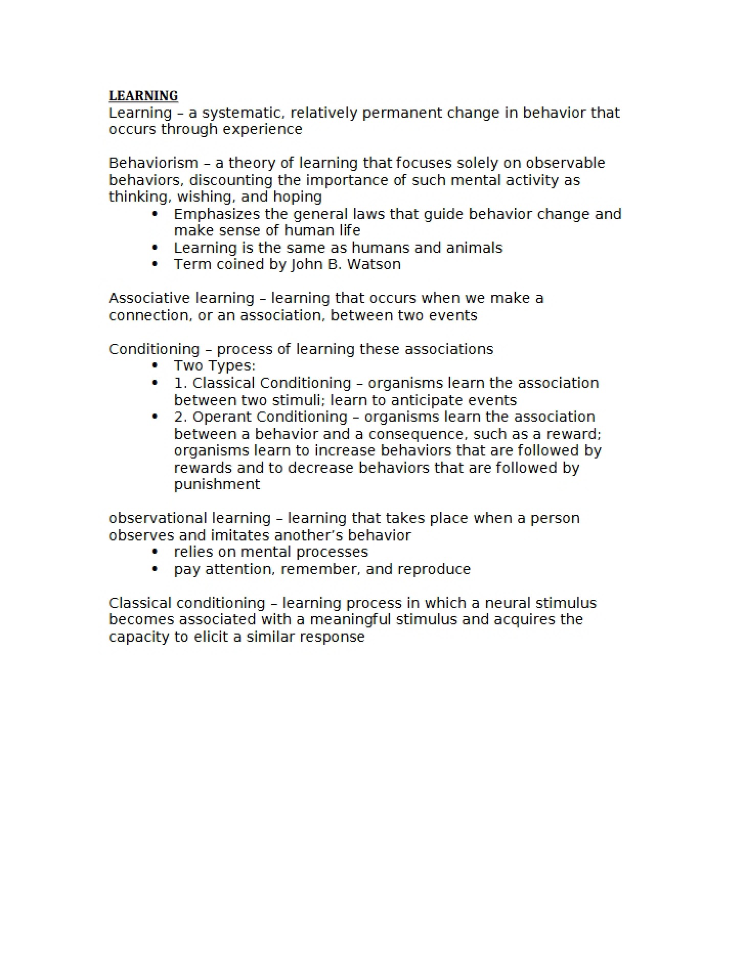 Psychology of Learning