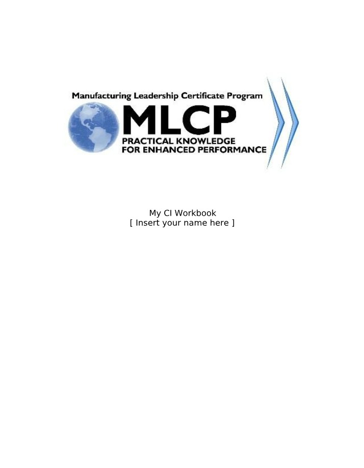 Continuous Improvement - Course Workbook