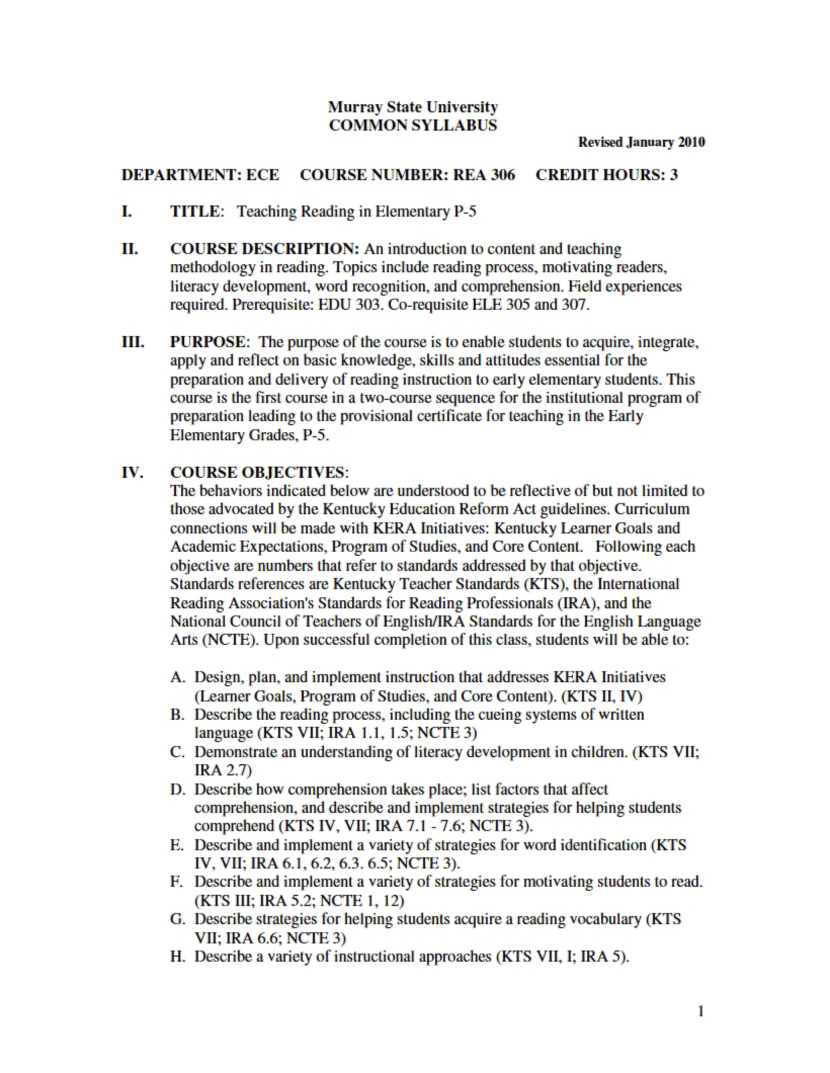 Syllabus - 5 Pages