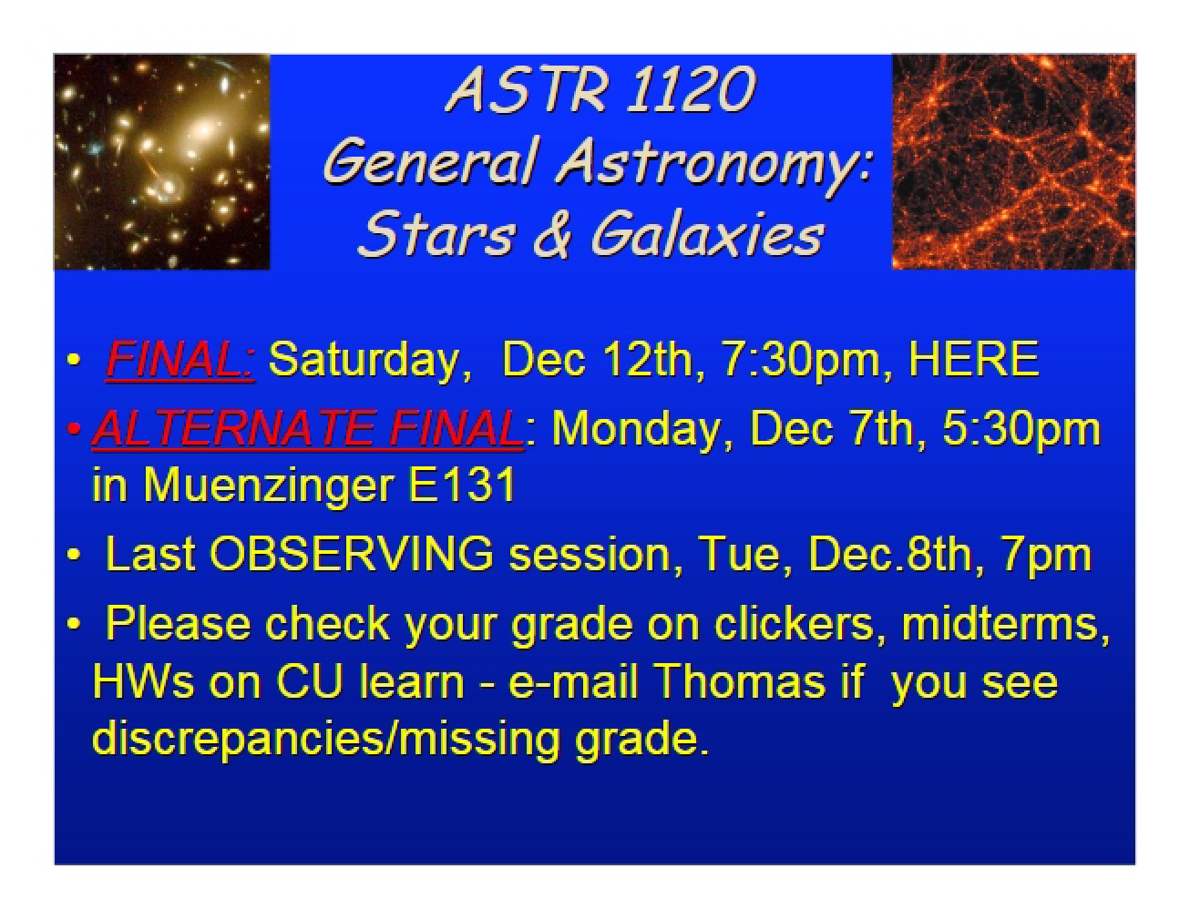 Materials from a General Astronomy Lecture