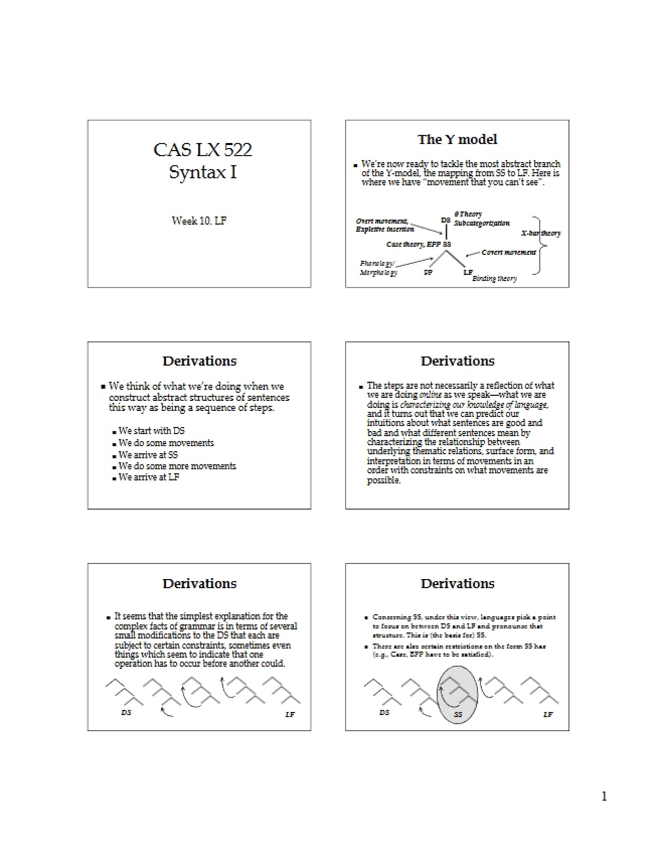Syntax I Lecture Notes Part Five