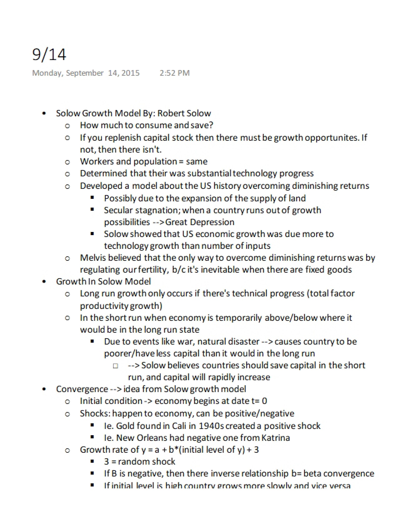 Explanation of the Solow Growth Model