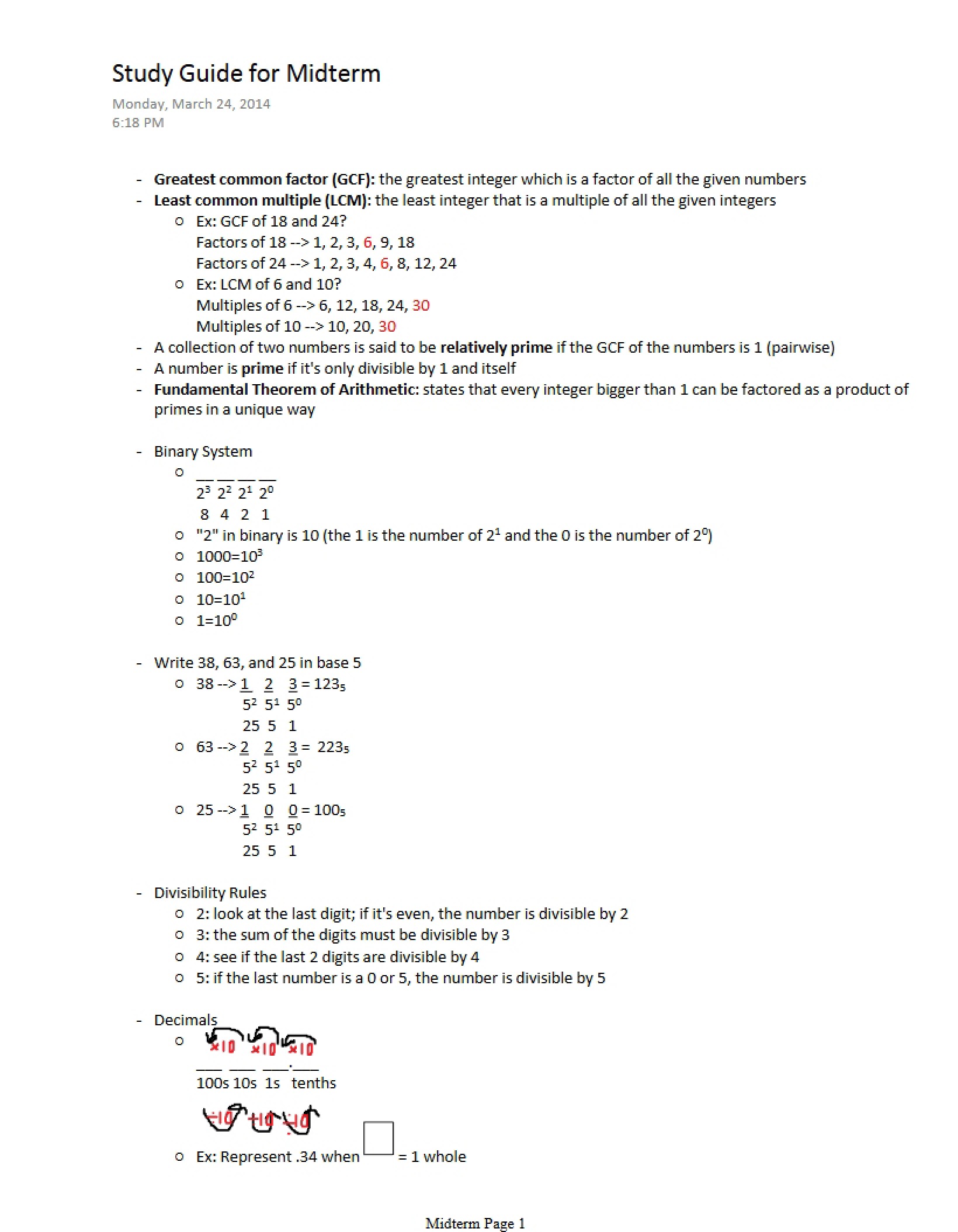 Midterm Exam Study Guide