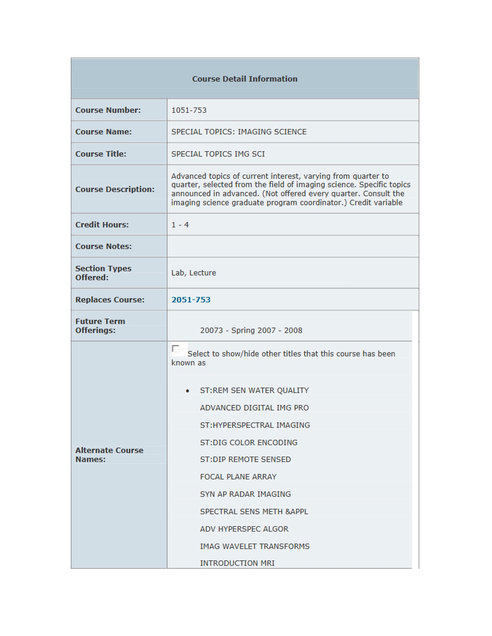 Special Topics Course Info - 3 Pages