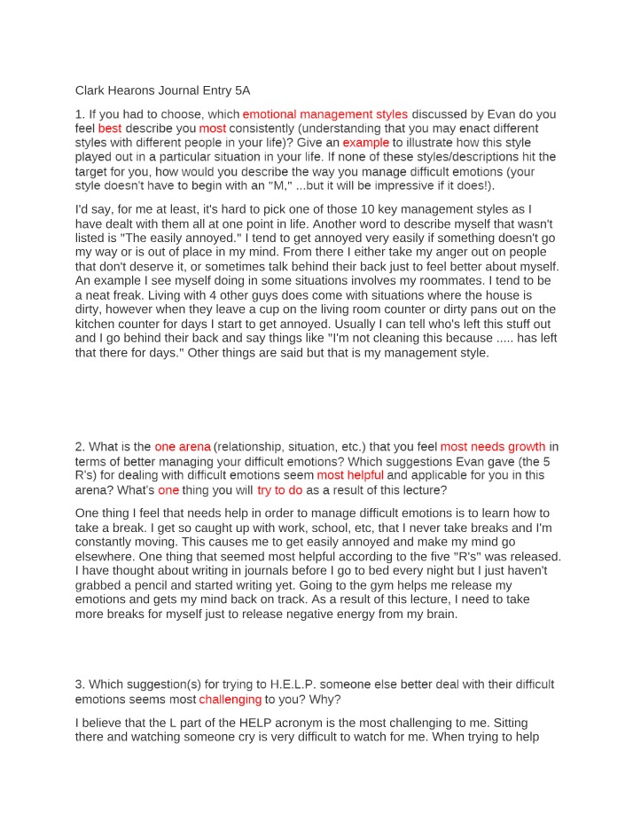 Journal Entry 5A - Clark Hearons