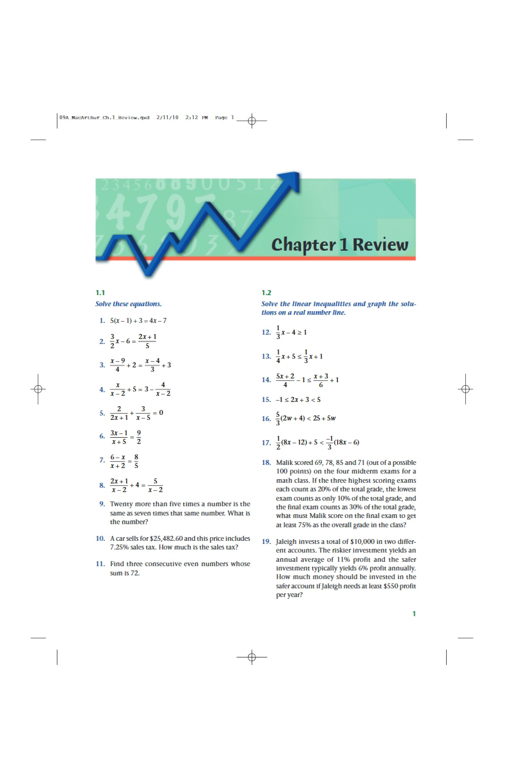 Review of Chapter 1