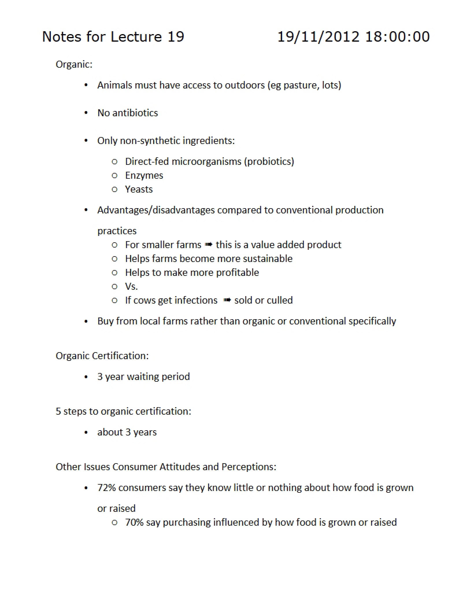 Lecture Nineteen Notes