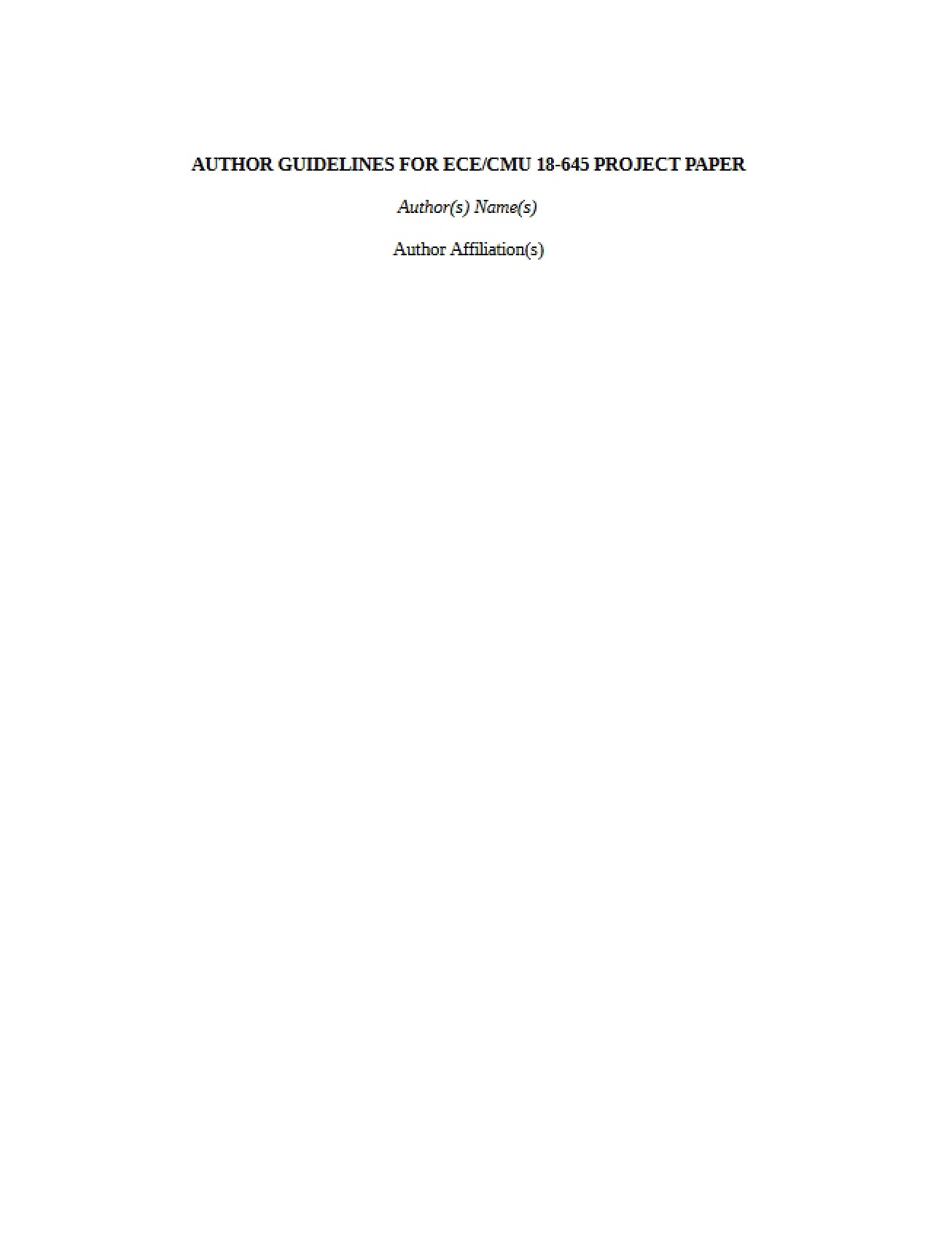 Paper for Project