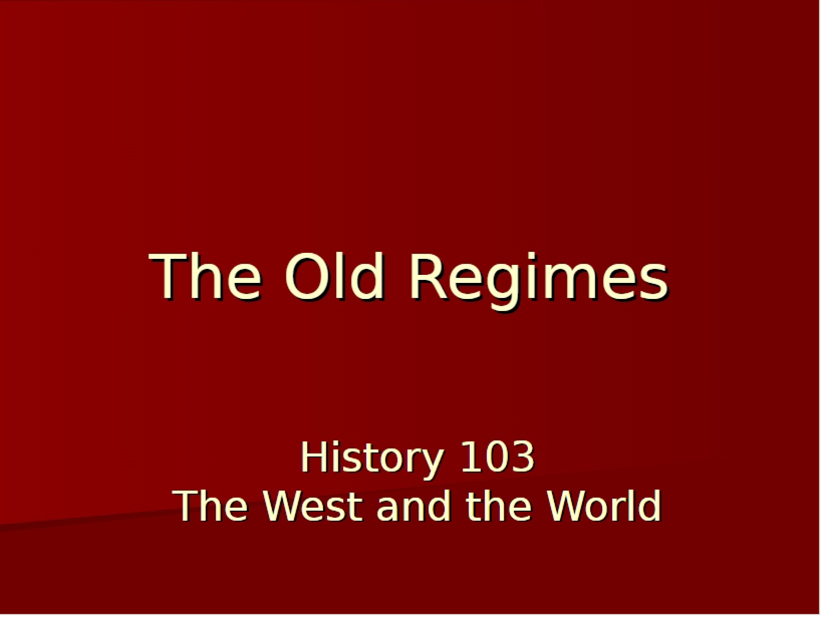 Regimes of the Past