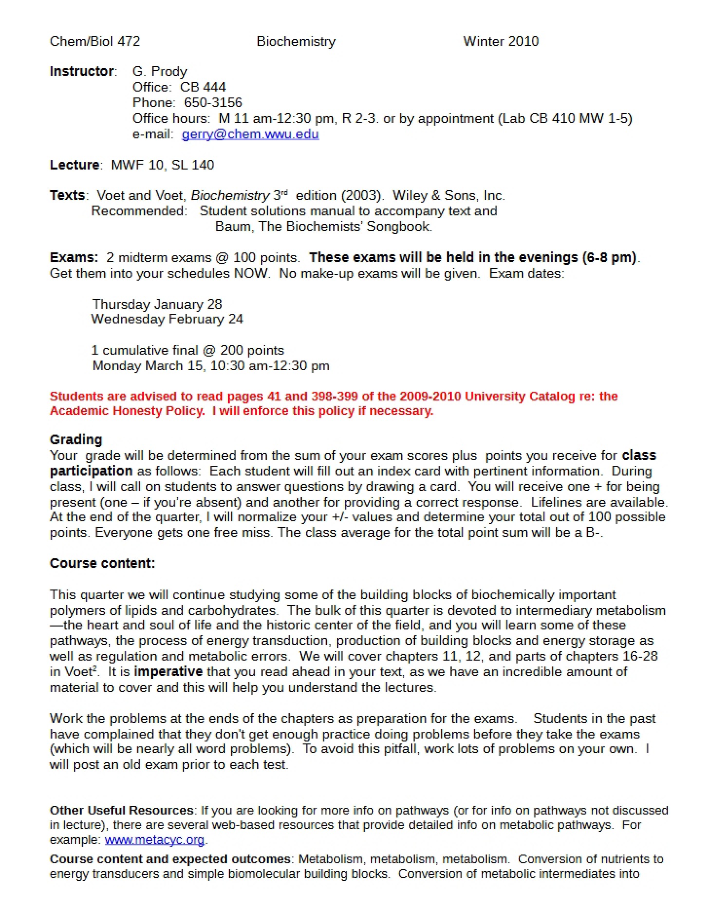 Course Syllabus