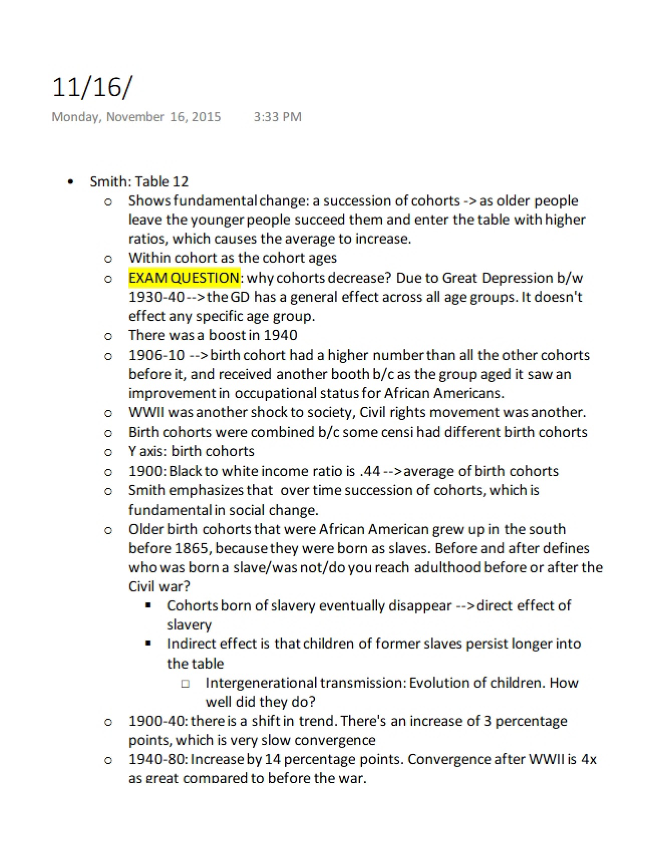 Second Set of Lecture Notes on Race and Economics